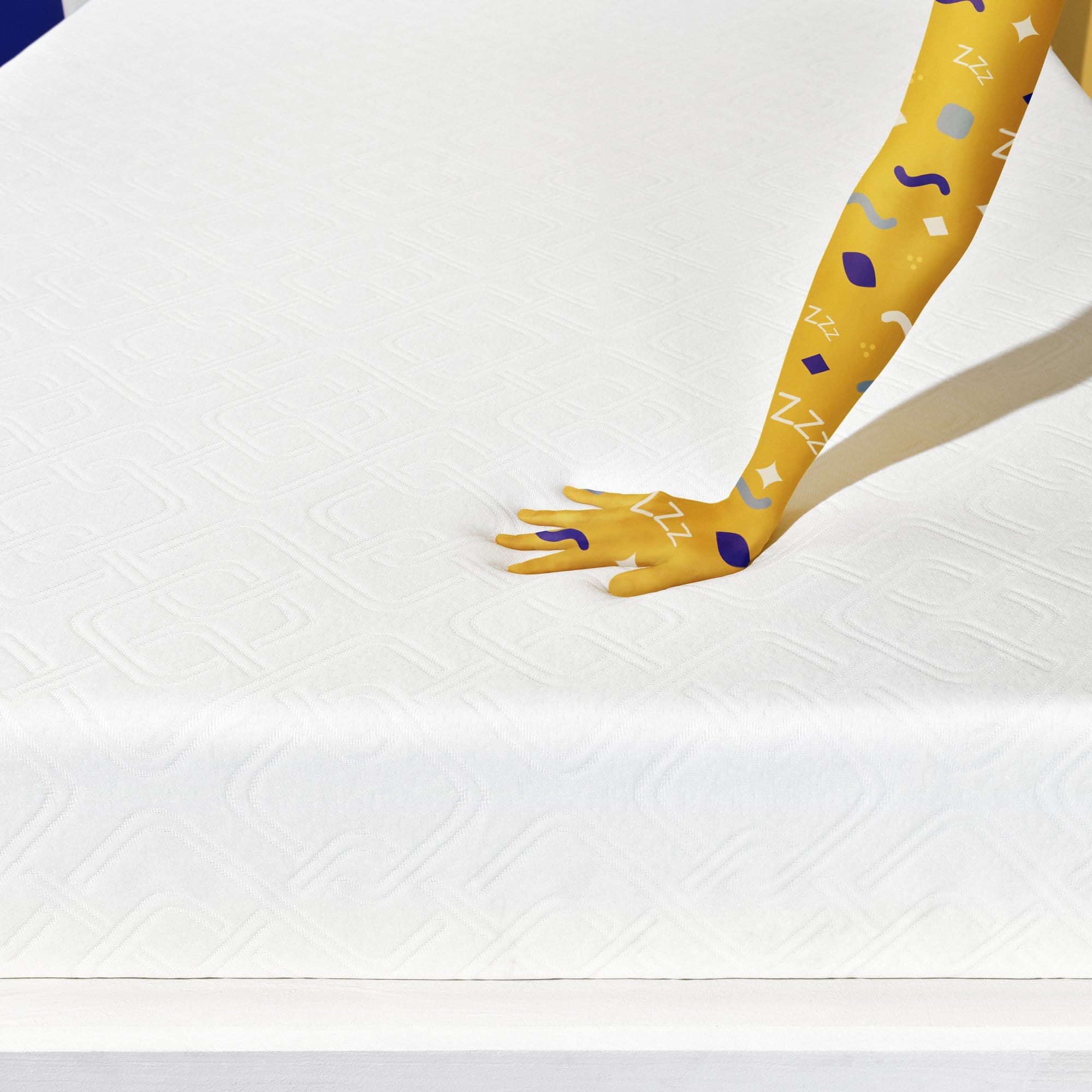 Foam - hand pressing on mattress